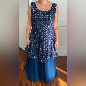 Navy Blue Lengha